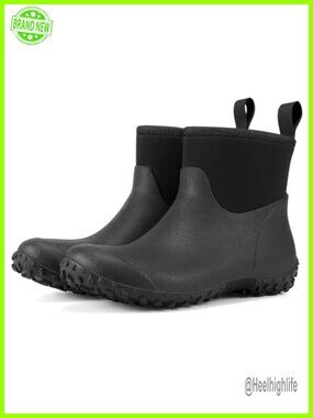 HISEA Waterproof Rubber Ankle Rain Boots Garden Slip-On